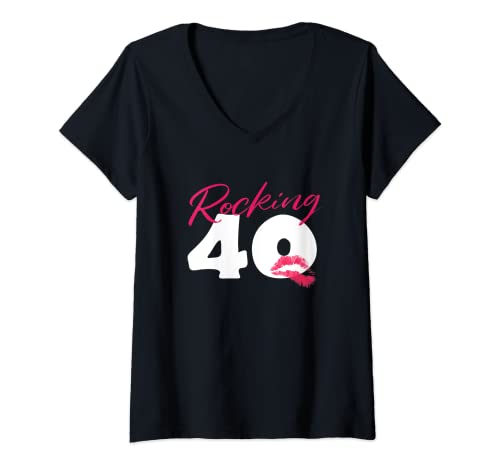 Damen Lustiges Geschenk zum 40.Geburtstag - 40.Geburtstag T-Shirt mit V-Ausschnitt Damen Lustiges Geschenk zum 40.Geburtstag - 40.Geburtstag T-Shirt mit V-Ausschnitt von Geburtstagsgeschenke für Damen zum 40.Geburtstag