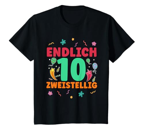 10. Geburtstag Endlich zweistellig junge Mädchen 10 Jahre T-Shirt 10. Geburtstag Endlich zweistellig junge Mädchen 10 Jahre T-Shirt von Geburtstagsgeschenke für Kinder Geburtstag Outfit