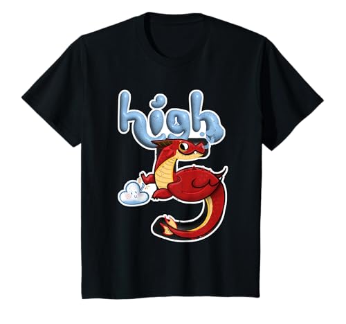 Kinder High 5 Feuerdrache Drache Wolke 5 Jahre Geburtstag T-Shirt Kinder High 5 Feuerdrache Drache Wolke 5 Jahre Geburtstag T-Shirt von Geburtstagsidee für Kinder