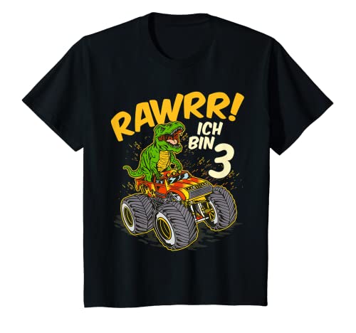 Kinder 3 Jahre alt 3. Geburtstag Junge Monster Truck Auto T-Rex T-Shirt Kinder 3 Jahre alt 3. Geburtstag Junge Monster Truck Auto T-Rex T-Shirt von Geburtstagsjunge Monster Truck Design Dinosaurier