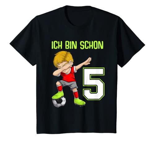 Kinder Kinder 5. Geburtstag Fußball-Shirts, Jungen 5 Jahre Fußball T-Shirt von Geburtstagskinder Geschenke für Jungen & Mädchen