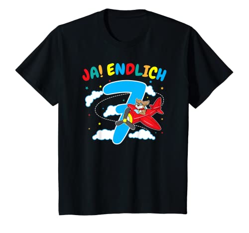 Kinder 7.Geburtstag 7 Jahre Flieger Jungs Lustiger Hund im Flugzeug T-Shirt Kinder 7.Geburtstag 7 Jahre Flieger Jungs Lustiger Hund im Flugzeug T-Shirt von Geburtstagskinder & Jungen Mädchen Geschenkideen
