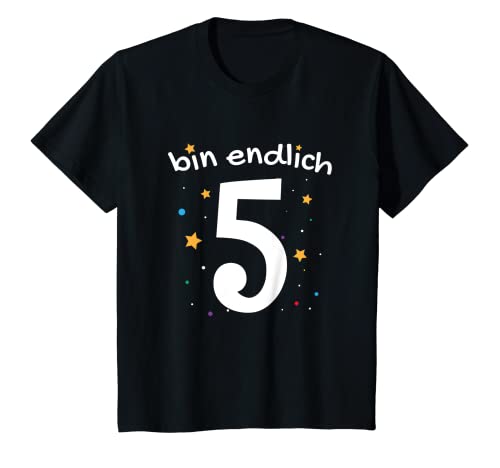 Kinder Bin endlich 5 Jahre 5.Geburtstag Fünfter Konfetti Sterne T-Shirt Kinder Bin endlich 5 Jahre 5.Geburtstag Fünfter Konfetti Sterne T-Shirt von Geburtstagskinder & Jungen Mädchen Geschenkideen