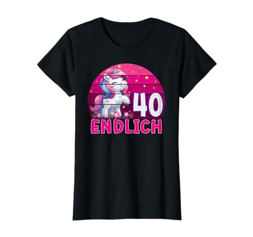 40. Geburtstag Frauen Einhorn Endlich 40 Jahre Frauen T-Shirt 40. Geburtstag Frauen Einhorn Endlich 40 Jahre Frauen T-Shirt von Geburtstagsparty Frauen Einhorn Vintage