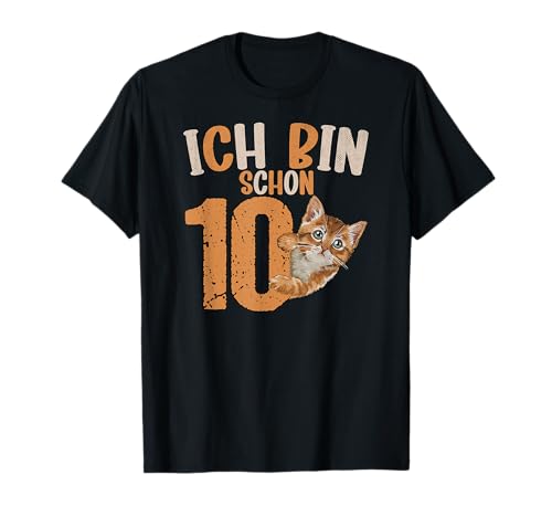 10. Geburtstag Mädchen Junge Katze Ich Bin Schon 10 Jahre T-Shirt 10. Geburtstag Mädchen Junge Katze Ich Bin Schon 10 Jahre T-Shirt von Geburtstagsparty Mädchen Junge Katzenliebhaber