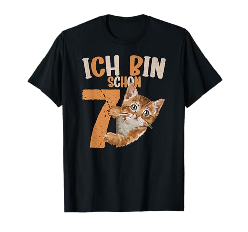 7. Geburtstag Mädchen Junge Katze Ich Bin Schon 7 Jahre T-Shirt 7. Geburtstag Mädchen Junge Katze Ich Bin Schon 7 Jahre T-Shirt von Geburtstagsparty Mädchen Junge Katzenliebhaber