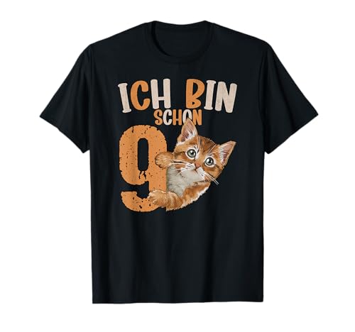 9. Geburtstag Mädchen Junge Katze Ich Bin Schon 9 Jahre T-Shirt 9. Geburtstag Mädchen Junge Katze Ich Bin Schon 9 Jahre T-Shirt von Geburtstagsparty Mädchen Junge Katzenliebhaber