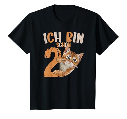 Kinder 2. Geburtstag Mädchen Junge Katze Ich Bin Schon 2 Jahre T-Shirt Kinder 2. Geburtstag Mädchen Junge Katze Ich Bin Schon 2 Jahre T-Shirt von Geburtstagsparty Mädchen Junge Katzenliebhaber