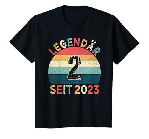 Kinder 2. Geburtstag Legendär Seit 2023 Jahrgang 2 Jahre alt T-Shirt Kinder 2. Geburtstag Legendär Seit 2023 Jahrgang 2 Jahre alt T-Shirt von Geburtstagsparty Vintage Style Retro
