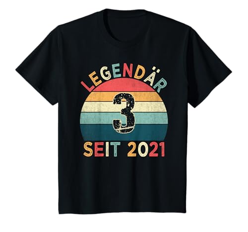Kinder 3. Geburtstag Legendär Seit 2021 Jahrgang 3 Jahre alt T-Shirt von Geburtstagsparty Vintage Style Retro