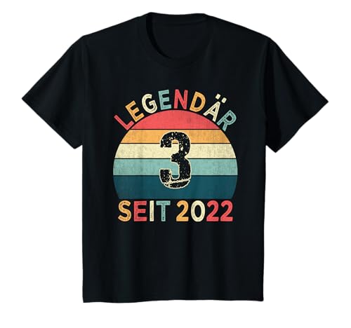Kinder 3. Geburtstag Legendär Seit 2022 Jahrgang 3 Jahre alt T-Shirt von Geburtstagsparty Vintage Style Retro