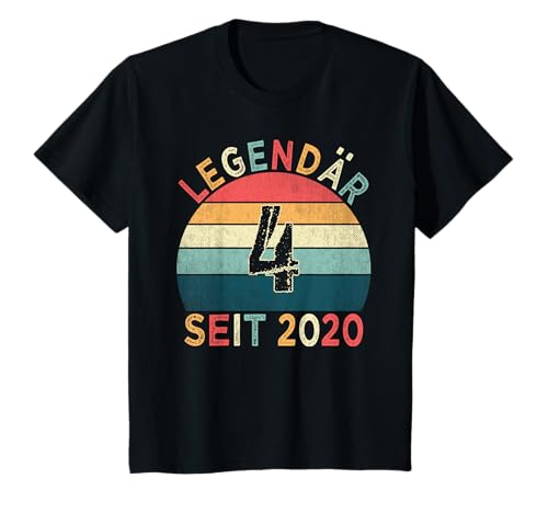 Kinder 4. Geburtstag Legendär Seit 2020 Jahrgang 4 Jahre alt T-Shirt von Geburtstagsparty Vintage Style Retro