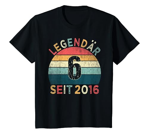 Kinder 6. Geburtstag Legendär Seit 2016 Jahrgang 6 Jahre alt T-Shirt Kinder 6. Geburtstag Legendär Seit 2016 Jahrgang 6 Jahre alt T-Shirt von Geburtstagsparty Vintage Style Retro