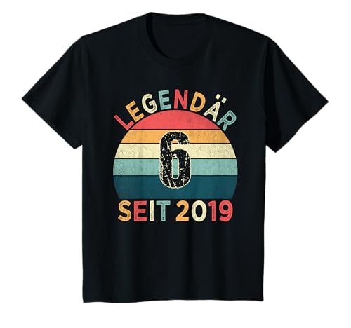 Kinder 6. Geburtstag Legendär Seit 2019 Jahrgang 6 Jahre alt T-Shirt von Geburtstagsparty Vintage Style Retro