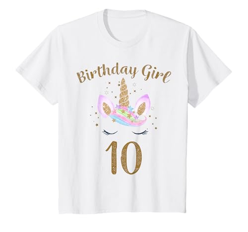 Geburtstagsshirt 10 Jahre Mädchen Einhorn T-Shirt von Geburtstagsshirt 10 Jahre Mädchen