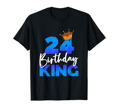 Herren 24ter Geburtstag Birthday King Geschenk zum 24. Geburtstag T-Shirt von Geburtstagsshirt 24 Jahre Männer