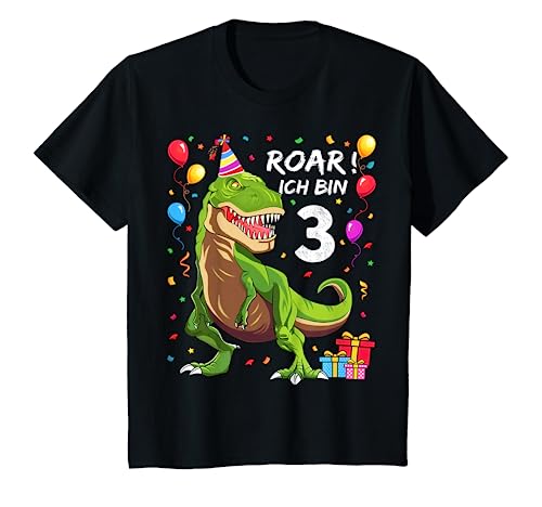 Kinder Geburtstag Shirt 3 Jahre Junge Dinosaurier Dino Ich bin 3 T-Shirt von Geburtstagsshirt 3 Jahre Junge Dinosaurier