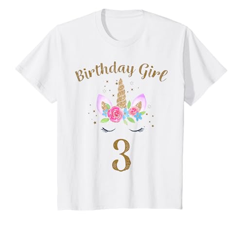 Geburtstagsshirt 3 Jahre Mädchen Einhorn T-Shirt von Geburtstagsshirt 3 Jahre Mädchen