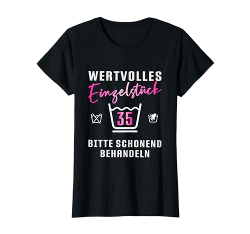Damen 35ter Geburtstag Waschsymbole Geschenk zum 35. Geburtstag T-Shirt Damen 35ter Geburtstag Waschsymbole Geschenk zum 35. Geburtstag T-Shirt von Geburtstagsshirt 35 Jahre Frauen