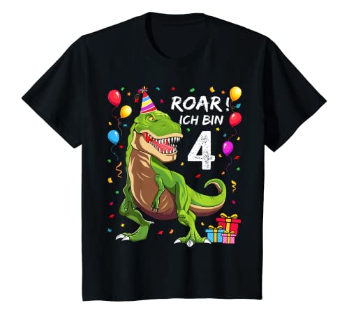 Kinder Birthday Shirt 4 Years Boy Dinosaur Dino I'm 4 T-Shirt Kinder Birthday Shirt 4 Years Boy Dinosaur Dino I'm 4 T-Shirt von Geburtstagsshirt 4 Jahre Junge Dinosaurier