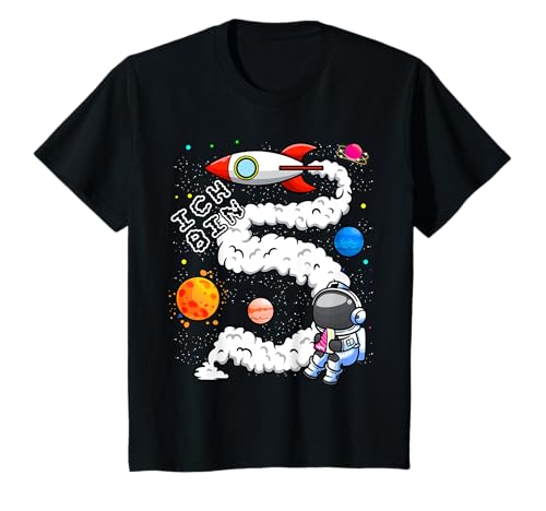 Kinder Fünfter Geburtstag Ich Bin 5 Jahre Junge Weltall Astronaut T-Shirt Kinder Fünfter Geburtstag Ich Bin 5 Jahre Junge Weltall Astronaut T-Shirt von Geburtstagsshirt 5 Jahre Geschenk