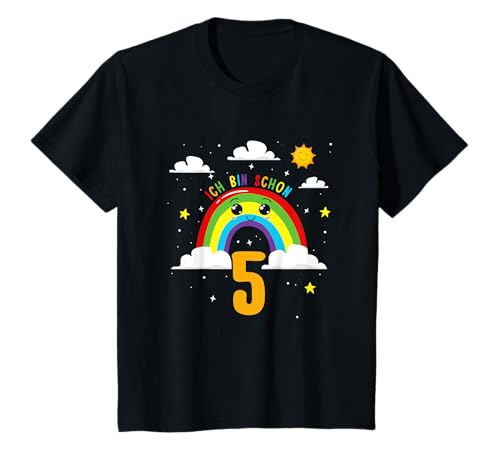 Kinder Geburtstag Deko Regenbogen 5 Jahre Jungen Mädchen Ich Bin 5 T-Shirt Kinder Geburtstag Deko Regenbogen 5 Jahre Jungen Mädchen Ich Bin 5 T-Shirt von Geburtstagsshirt 5 Jahre Junge Mädchen T-Shirt