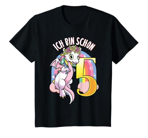 Kinder Fünfter Geburtstag Geburtstagsshirt 5 Jahre Mädchen Drache T-Shirt Kinder Fünfter Geburtstag Geburtstagsshirt 5 Jahre Mädchen Drache T-Shirt von Geburtstagsshirt 5 Jahre Mädchen Geschenk