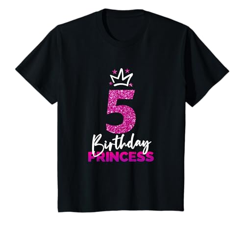 Kinder 5ter Geburtstag Birthday Princess Geschenk 5. Geburtstag T-Shirt von Geburtstagsshirt 5 Jahre Mädchen