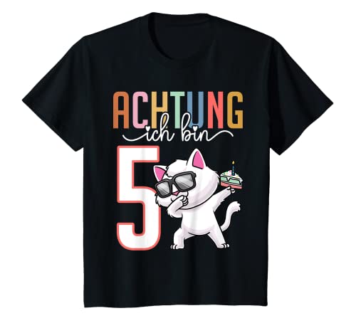 Kinder Fünfter Geburtstag 5 Jahre Katze 5. Geburtstag T-Shirt Kinder Fünfter Geburtstag 5 Jahre Katze 5. Geburtstag T-Shirt von Geburtstagsshirt 5 Jahre Thembakiddimal