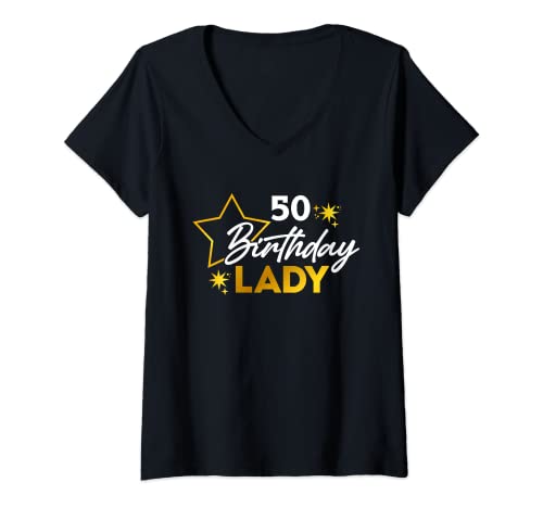 Damen 50ter Geburtstag Geschenk zum 50. Geburtstag für Frauen T-Shirt mit V-Ausschnitt Damen 50ter Geburtstag Geschenk zum 50. Geburtstag für Frauen T-Shirt mit V-Ausschnitt von Geburtstagsshirt 50 Jahre Frauen