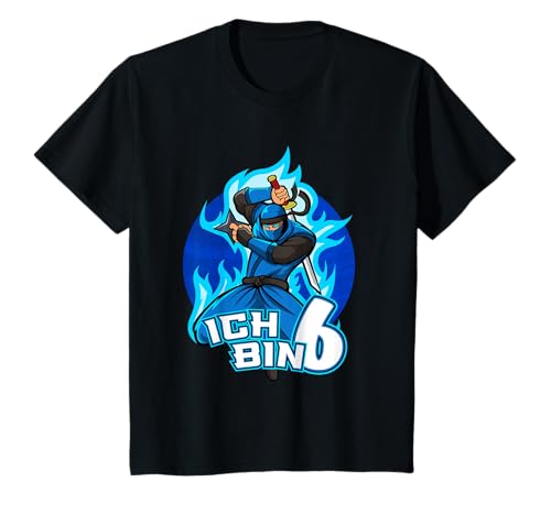 Ich bin 6 - 6 Jahre Junge Ninja T-Shirt von Geburtstagsshirt 6 Jahre Junge - Ninja Geburtstag