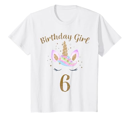 Geburtstagsshirt 6 Jahre Mädchen Einhorn T-Shirt Geburtstagsshirt 6 Jahre Mädchen Einhorn T-Shirt von Geburtstagsshirt 6 Jahre Mädchen