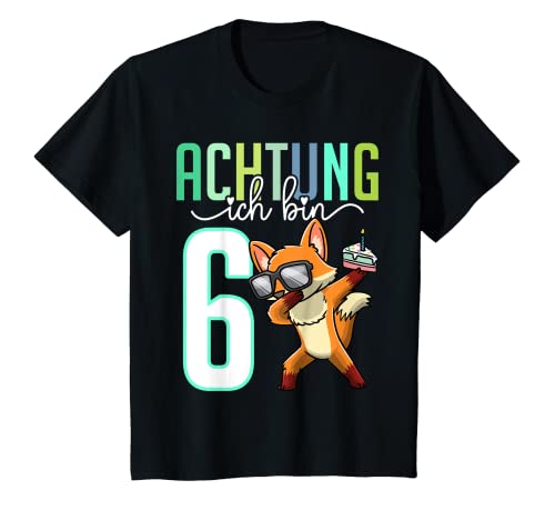 Kinder Sechster Geburtstag 6 Jahre Fuchs 6. Geburtstag T-Shirt von Geburtstagsshirt 6 Jahre Thembakiddimal