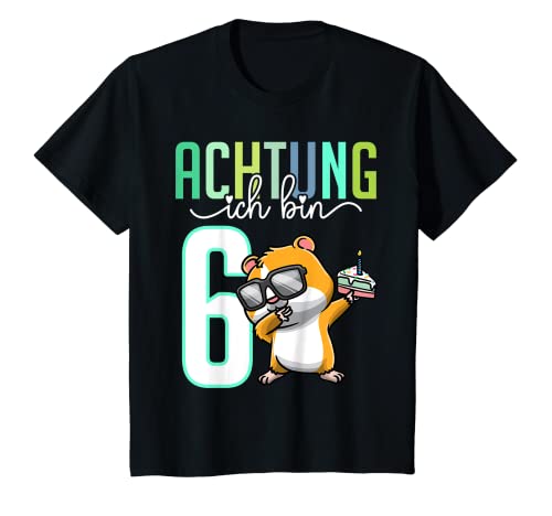 Kinder Sechster Geburtstag 6 Jahre Hamster 6. Geburtstag T-Shirt von Geburtstagsshirt 6 Jahre Thembakiddimal