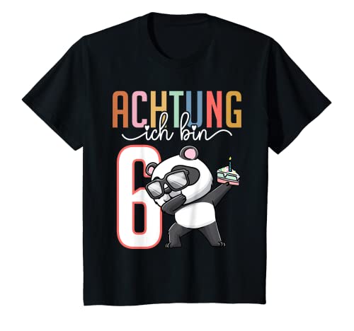 Kinder Sechster Geburtstag 6 Jahre Panda 6. Geburtstag T-Shirt von Geburtstagsshirt 6 Jahre Thembakiddimal