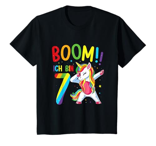 Geburtstag Dabbing Einhorn 7 Jahre Mädchen Boom Ich Bin 7 T-Shirt Geburtstag Dabbing Einhorn 7 Jahre Mädchen Boom Ich Bin 7 T-Shirt von Geburtstagsshirt 7 Jahre Junge Mädchen T-Shirt