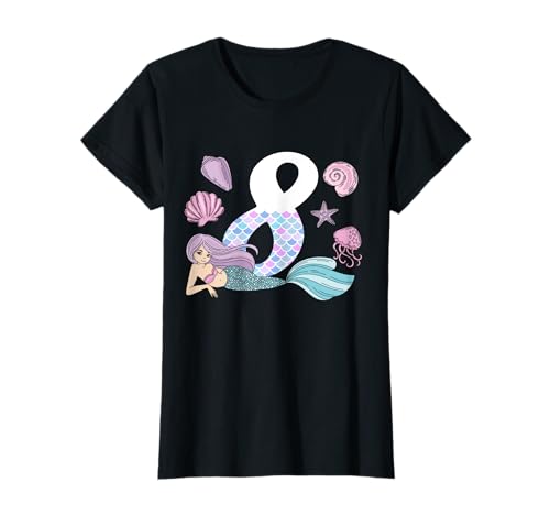8 Geburtstag Mädchen & Meerjungfrau T-Shirt 8 Geburtstag Mädchen & Meerjungfrau T-Shirt von Geburtstagsshirt 8 Geburtstag Geschenk Mädchen