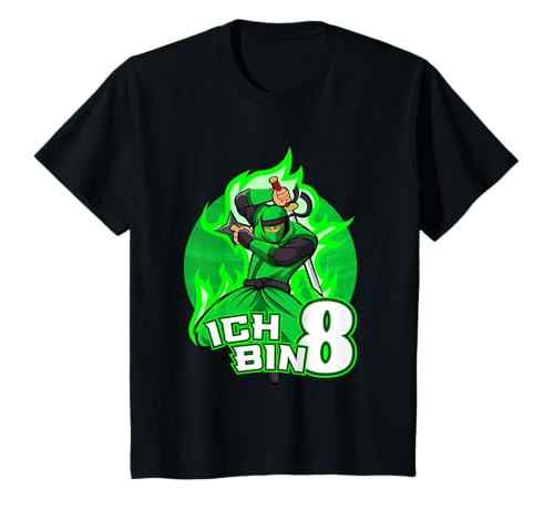Ich bin 8 - 8 Jahre Junge Ninja T-Shirt Ich bin 8 - 8 Jahre Junge Ninja T-Shirt von Geburtstagsshirt 8 Jahre Junge - Ninja Geburtstag