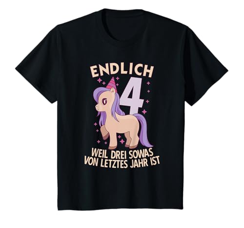 Kinder 4 Jahre Mädchen Pferde 4. Geburtstag Pony T-Shirt Kinder 4 Jahre Mädchen Pferde 4. Geburtstag Pony T-Shirt von Geburtstagsshirt Kindergeburtstag Mädchen Pferde