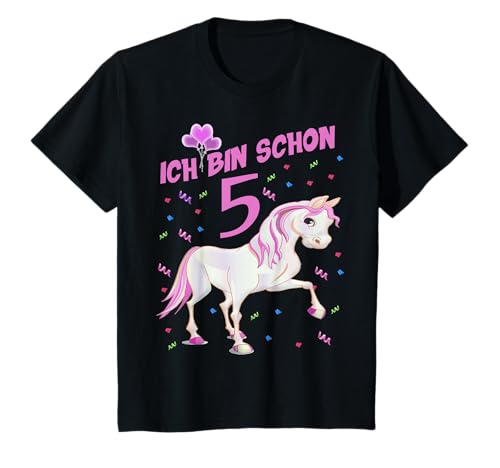 Geburtstag Pferd Mädchen - Ich bin schon 5 Jahre T-Shirt von Pferde Geburtstag Mädchen T-Shirts von Bday24