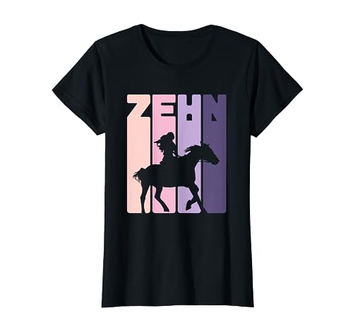 Kinder 10. Geburtstag Reiterin Pferde Fan 10 Jahre Mädchen T-Shirt von Geburtstagsshirt Pferde Mädchen Reiterin Pony Fans