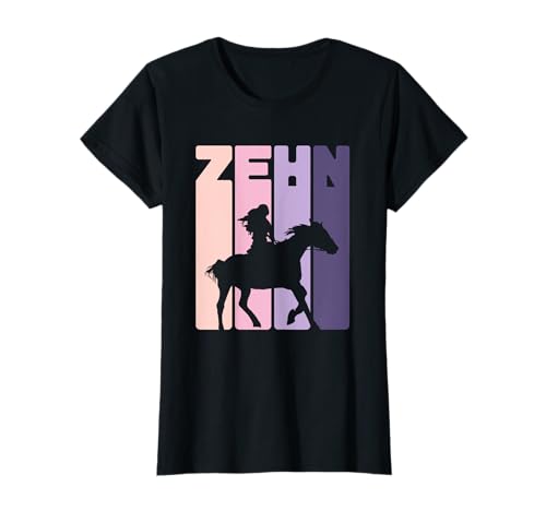 Mädchen 10. Geburtstag Kind Reiterin 10 Jahre Pferdemädchen T-Shirt Mädchen 10. Geburtstag Kind Reiterin 10 Jahre Pferdemädchen T-Shirt von Geburtstagsshirt Pferde Mädchen Reiterin Pony Fans