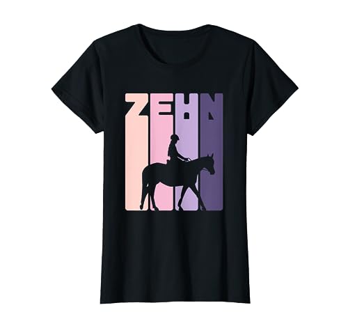 Kinder 10. Geburtstag Reiterin Pferde Fan 10 Jahre Mädchen T-Shirt von Geburtstagsshirt Pferde Mädchen Reiterin Pony Fans