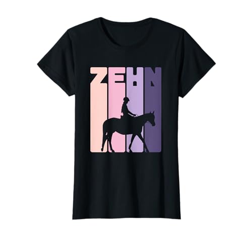 Kinder 10. Geburtstag Reiterin Pferde Fan 10 Jahre Mädchen T-Shirt von Geburtstagsshirt Pferde Mädchen Reiterin Pony Fans