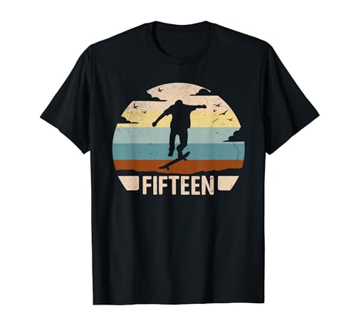 15. Geburtstag Skater Skaterpark 15 Jahre Jungs Skateboard T-Shirt von Geburtstagsshirt Skater Skateboard Jungs Englisch