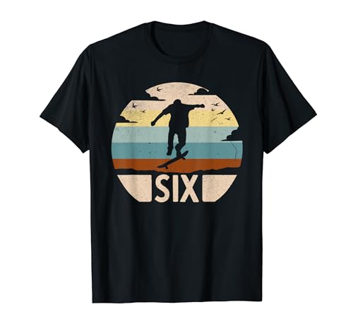 6. Geburtstag Skater Skaterpark 6 Jahre Jungs Skateboard T-Shirt von Geburtstagsshirt Skater Skateboard Jungs Englisch
