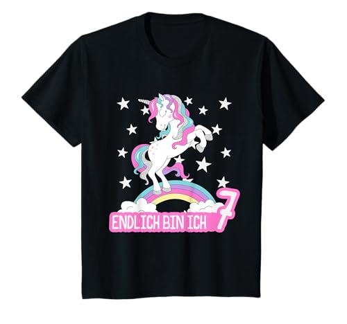 Geburtstagsshirt 7. Jahre Mädchen Geschenk Einhorn Shirt T-Shirt von Geburtstagsshirt für Mädchen & Jungen 7. Jahre