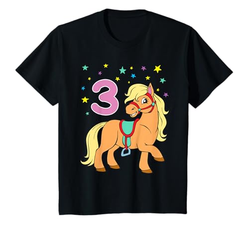 Pferde T Shirt 3 Jahre Mädchen Pony Geschenk 3. Geburtstag T-Shirt Pferde T Shirt 3 Jahre Mädchen Pony Geschenk 3. Geburtstag T-Shirt von Geburtstagsshirt mit Pferd für Mädchen