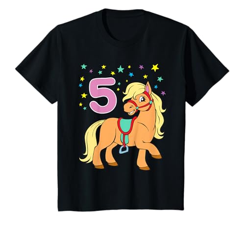 Geburtstags TShirt Pferd für Mädchen 5 Jahre Pony Geschenk T-Shirt Geburtstags TShirt Pferd für Mädchen 5 Jahre Pony Geschenk T-Shirt von Geburtstagsshirt mit Pferden für Mädchen