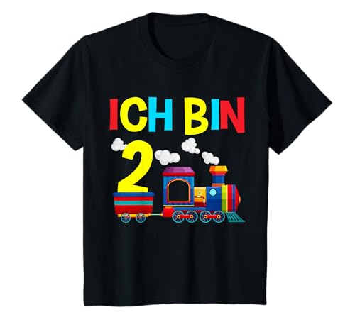 2. Geburtstag Eisenbahn Zug 2 Jahre Jungen Geschenkidee T-Shirt von Geburtstagsshirts für 2 jährige Geburtstagskinder